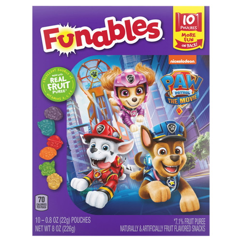 Funables Paw Patrol The Movie Fruit Flavored Snacks, 0.8 Oz, 10 Count