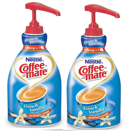 Nestle Coffee Mate Coffee Creamer French Vanilla Concentrated Liquid Pump Bottle Non Dairy No Refrigeration 50 7 Fl Oz Pack Of 2