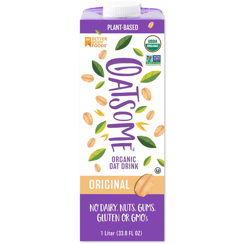 Oatsome Organic Oat Milk, Gluten Free, 33.8 Fl Oz, Single Carton
