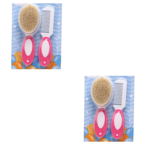 2 Set 2pcs/set Lovely Newborn Baby Brush Soft Baby Comb Head Scalp Massager Tool Kids Hair Care Baby Brush Comb