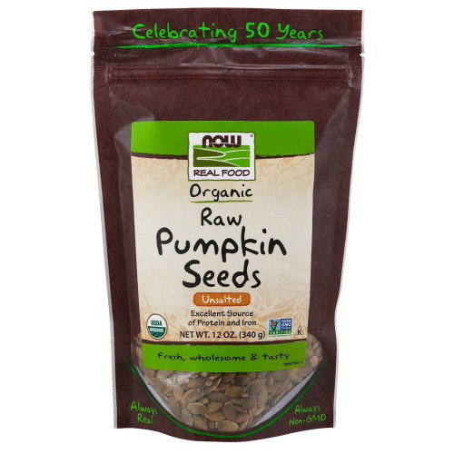 Now Real Food Organic Raw Pumpkin Seeds Unsalted -- 12 Oz