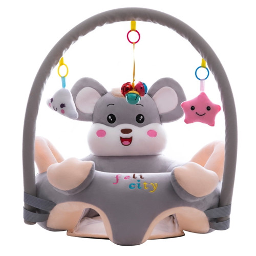 Cartoon Baby Infant Learning Sit Chair Baby Support Seat (grey W/ Pole)