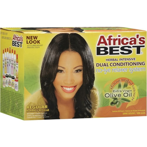 Africa's Best Herbal Intensive Dual Conditioning No-lye Relaxer System, Regular Strength