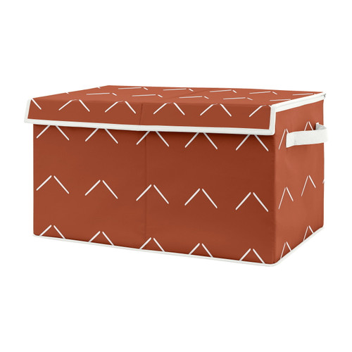 Diamond Tuft Orange Rust Arrow Storage Fabric Toy Box By Sweet Jojo Designs