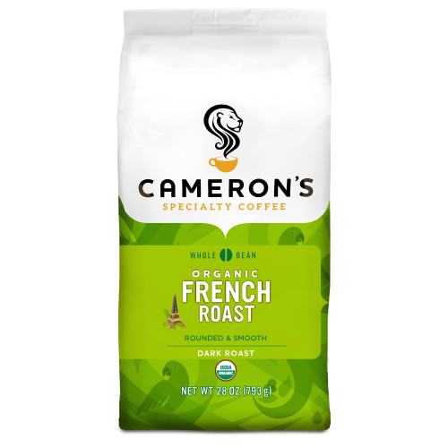 Cameron's Specialty Coffee Organic French, Dark Roast, Whole Bean Coffee, 28 Oz