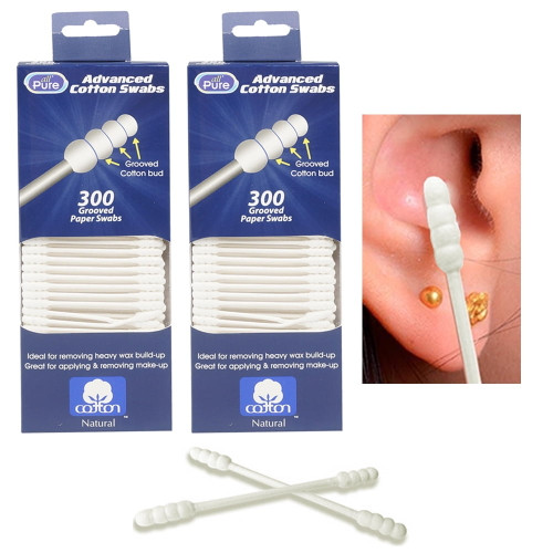 Cotton Swabs Double Grooved Tipped Applicator Q Tip Safety Ear Wax Remover, 600 Count