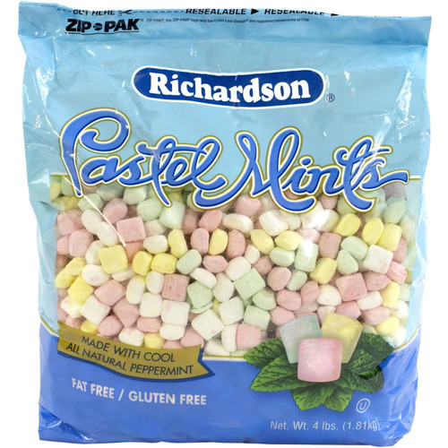 Richardson Kosher Pastel Mint Candy, 64 Oz Bag