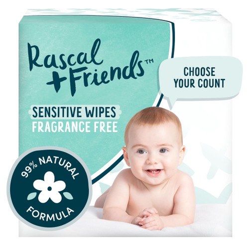 Rascal + Friends Sensitive Baby Wipes (choose Your Count)