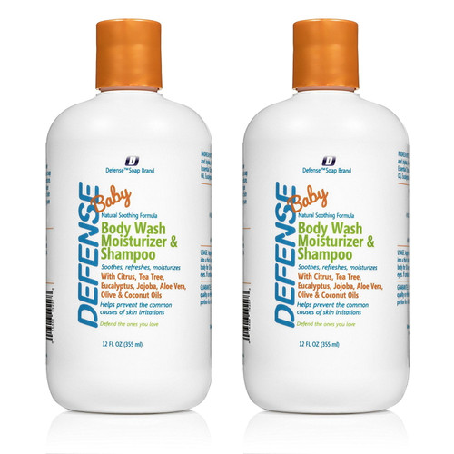 Defense Soap Baby Shower Gel Body Wash Moisturizer & Shampoo 12oz (pack Of 2)