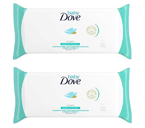Dove Baby Wipes, Fragrance Free, Sensitive Moisture, As Gentle As Water, Suitable For Newborns, 50 Ct (pack Of 2) + Yes To Coconuts Moisturizing Single Use Mask