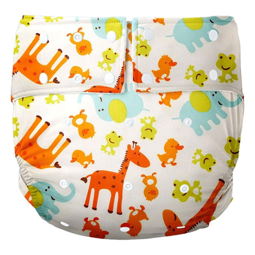 Adult Cloth Diaper Pul Washable For Incontinence Pant For Patients No Smell Yellow Animals