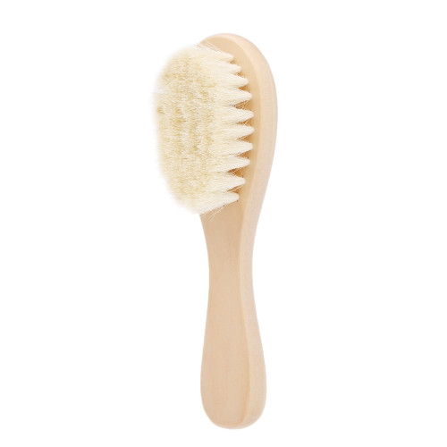 Irfora New Baby Hair Brush Comb Wooden Handle Baby Hairbrush Infant Comb Soft Wool Hair Scalp Massage