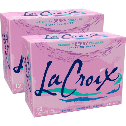 Lacroix Sparkling Water, Berry- 2/12 Packs 12 Oz