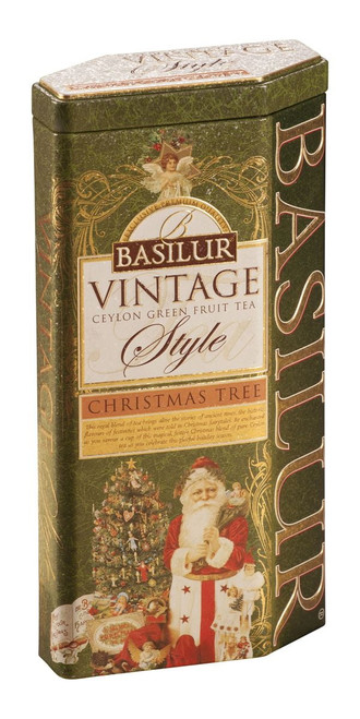 Tea Vintage Style "christmas Tree" Tin, Ceylon Green-fruit  (basilur), 100g