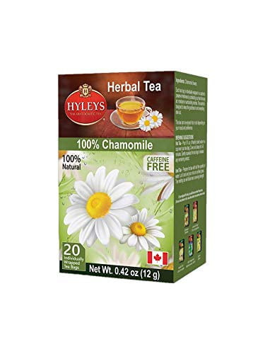 Hyleys Caffeine Free Chamomile Herbal Tea - 20 Tea Bags (caffeine Free, Gmo Free, Gluten Free, Dairy Free, Sugar Free & 100% Natural, Decaf)