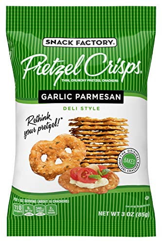 Snack Factory Pretzel Crisps Garlic Parmesan On-the-go Bag, 3 Oz (pack Of 8)