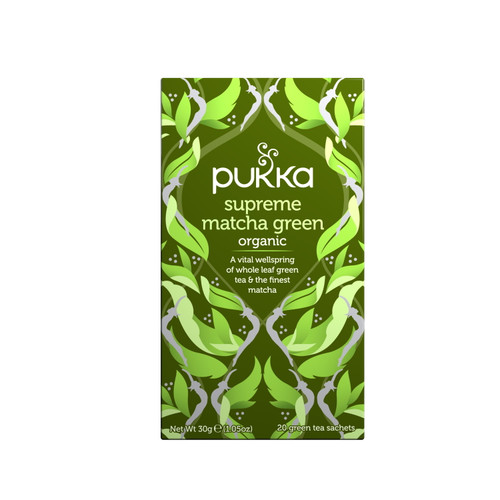 Pukka Supreme Matcha Organic Herbal Tea, Caffeine-free, Tea Bags 20 Count Box
