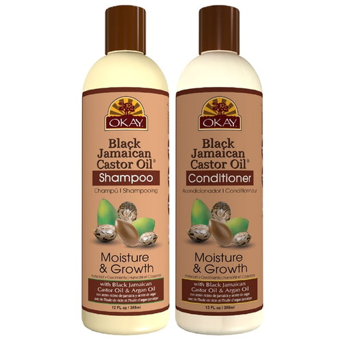 Okay-shampoo &amp; Conditioner Black Jamaican Castor Oil  Hair Care Set Moisture &amp; Growth - Set Of 2