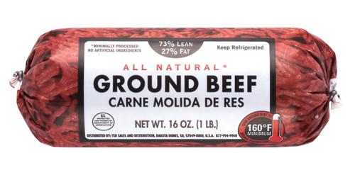 All Natural*, 73% Lean/27% Fat, Ground Beef, Roll, 1lbs, (fresh)