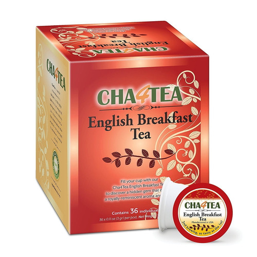 Cha4tea English Breakfast Tea Pods For Keurig K-cup Brewers, 36-count