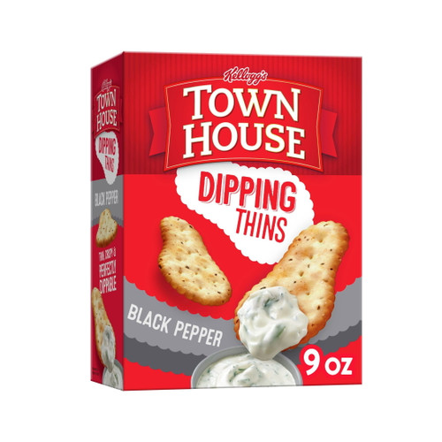 Kellogg's Town House Baked Snack Crackers, Black Pepper, 9 Oz