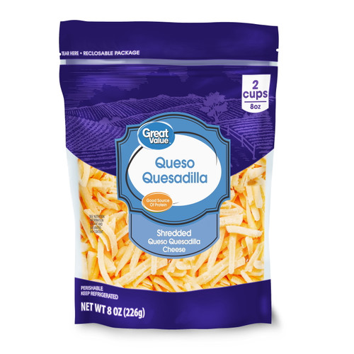 Great Value Shredded Queso Quesadilla Cheese, 8 Oz