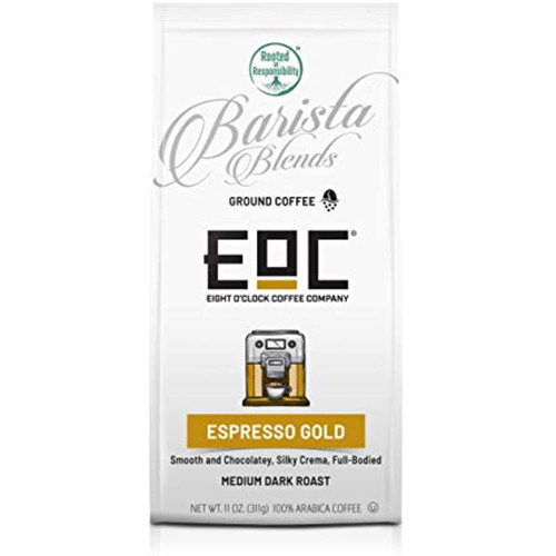 Eight Oclock Coffee Barista Blends Ground Coffee, Espresso Gold, 11 Ounce