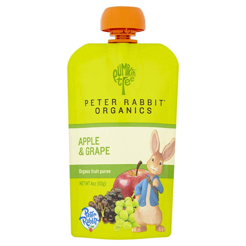 Peter Rabbit Organics, Organic Apple And Grape 100% Pure Fruit Snack, 4 Ounce Squeeze Pouches (pack Of 10)