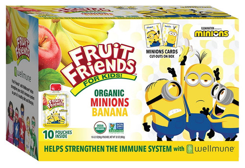 Fruit Friends Minions Organic Banana Applesauce, 3.2 Oz, 10 Ct