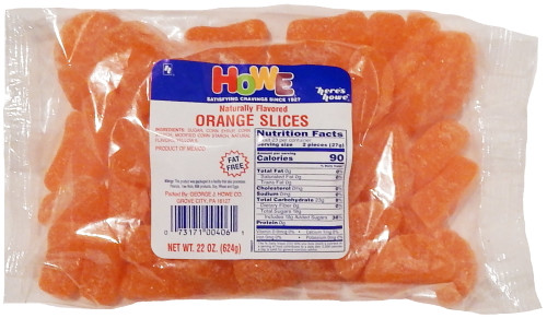Howe Traditional Nostalgic Candies, Vintage Style Old Fashioned Candy Flavors, Sweet Chewy Orange Slices, 22 Oz
