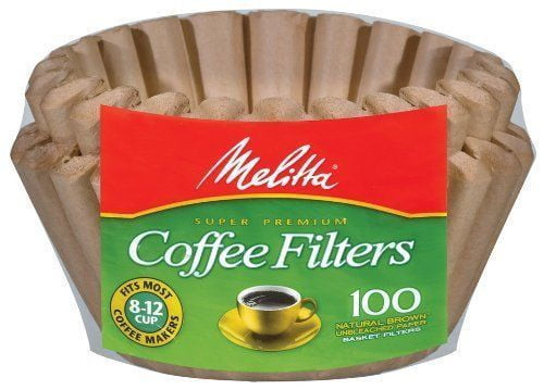 Melitta 8-12 Cup Basket Coffee Filters Paper Natural Brown, 100 Count, 2 Pack