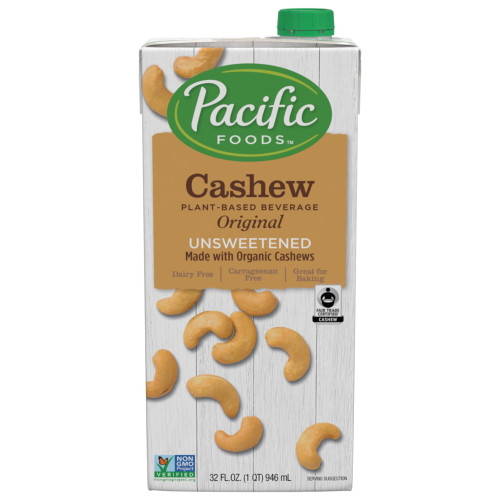 Pacific Foods Unsweetened Original Cashew Non Dairy Beverage, 32 Fluid Ounce -- 6 Per Case