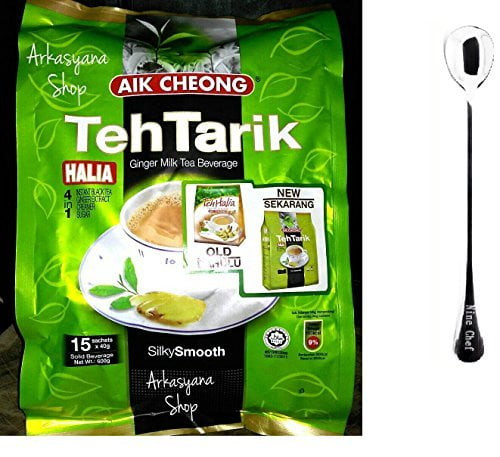 Ninechef Bundle Aik Cheong Malaysia Ginger 4in1 Teh Tarik Milk Tea Beverage (6 Pack)+ 1 Ninechef Spoon