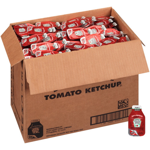Heinz Ketchup Dip & Squeeze Single Serve Packet, 27 Gr., 500 Per Case
