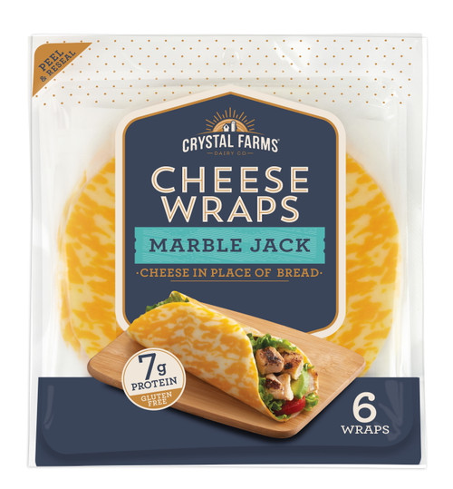 Crystal Farms Cheese Wraps Marble Jack, 6 Count