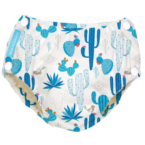 Charlie Banana -extraordinary Training Pants With Snaps, Cactus Azul, Large