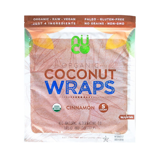 Nuco Organic Coconut Wraps Cinnamon 5 Wraps Pack Of 3