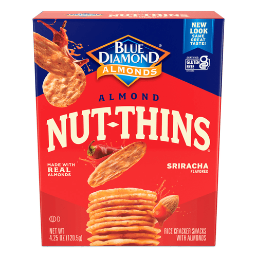 Blue Diamond Sriracha Flavored Almond Nut-thin Rice Crackers, 4.25 Oz [pack Of 6]