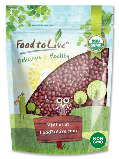 Organic Adzuki Beans, 0.5 Pounds — Non-gmo, Kosher, Sproutable, Raw — By Food To Live