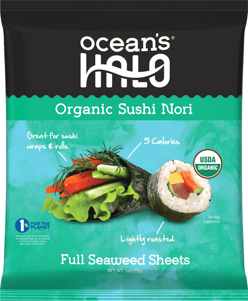 Ocean's Halo, Sushi Nori Seaweed, Organic, Vegan, Non-gmo, Perfect Paper For Wraps, 1 Oz.