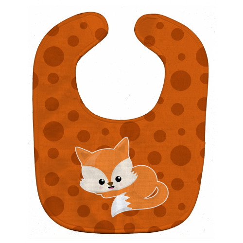 Caroline's Treasures Baby Fox Bib, Polkadot, Large