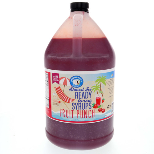 Fruit Punch Ready To Use Hawaiian Shaved Ice Or Snow Cone Syrup Gallon (128 Fl. Oz)