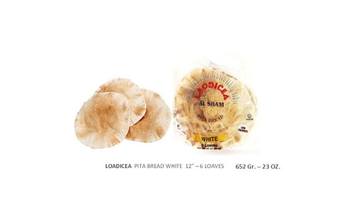 Pita Bread - White 12", 10 Bags - 6 Loaves (ships On Fridays)