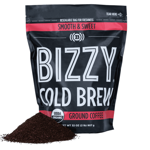 Bizzy Organic Cold Brew Coffee | Smooth & Sweet Blend | Coarse Ground Coffee | Micro Sifted | Specialty Grade | 100% Arabica | 2 Lb