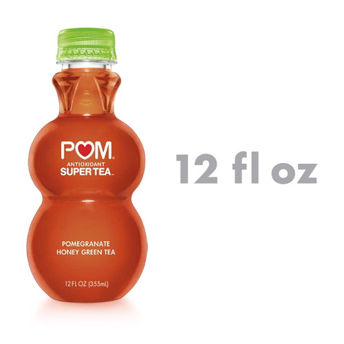 Pom Antioxidant Super Tea, Pomegranate Honey Refreshing Green Tea, 12 Fl Oz Bottles (6-pack)