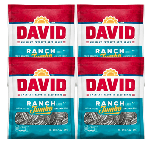 Trul Sunflower Seeds Salted And Roasted Ranch Jumbo Flavor David Fun To Eat Baseball Must 3.75oz Bags ((pack Of 4) Ranch)
