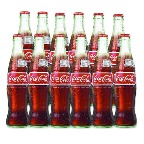 Mexican Real Sugar Sweetened Coke (12) 12 Fl. Oz. (355ml) Glass Bottle Case (12-pack)