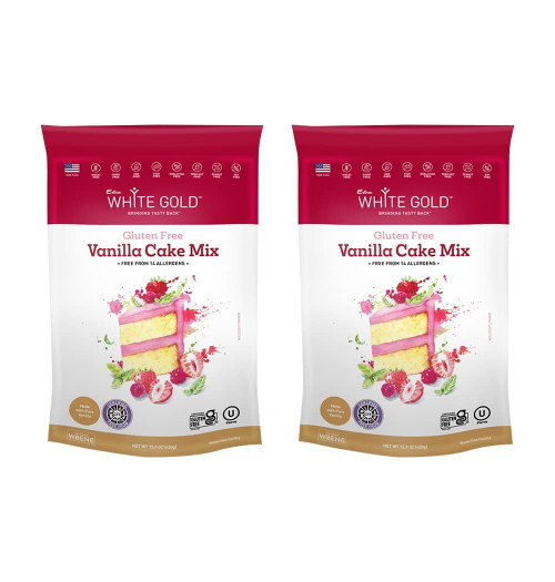 Extra White Gold Vanilla Cake Mix For Cakes, Cupcakes, Desserts, [gluten Free] [nut Free] [free Of The Top 14 Major Allergens], 15.9 Oz (2 Pack)