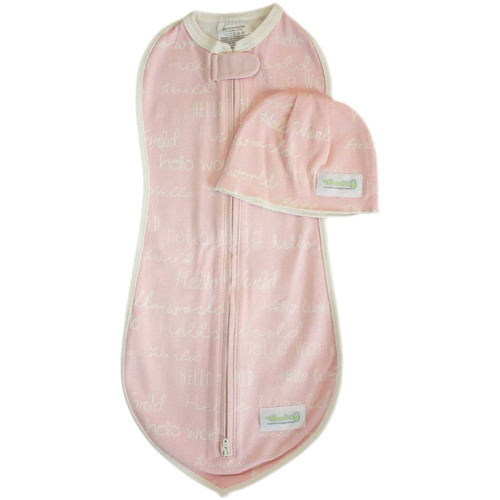 My First Months, Hello World Pink Swaddle And Hat Set