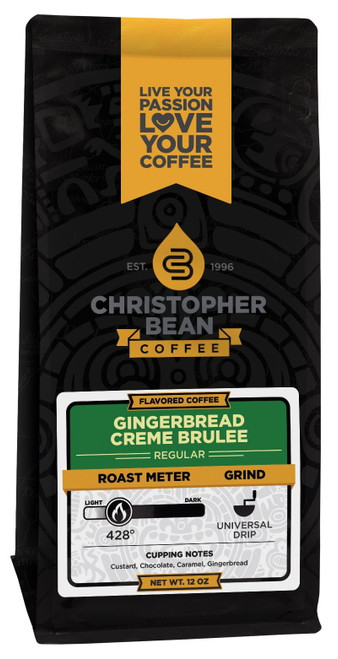 Gingerbread Creme Brulee Flavored Decaf Ground Coffee, 100% Arabica, No Sugar, No Fats, Made With Non-gmo Flavorings, 12 Ounce Bag, Holiday Christmas Seasonal
